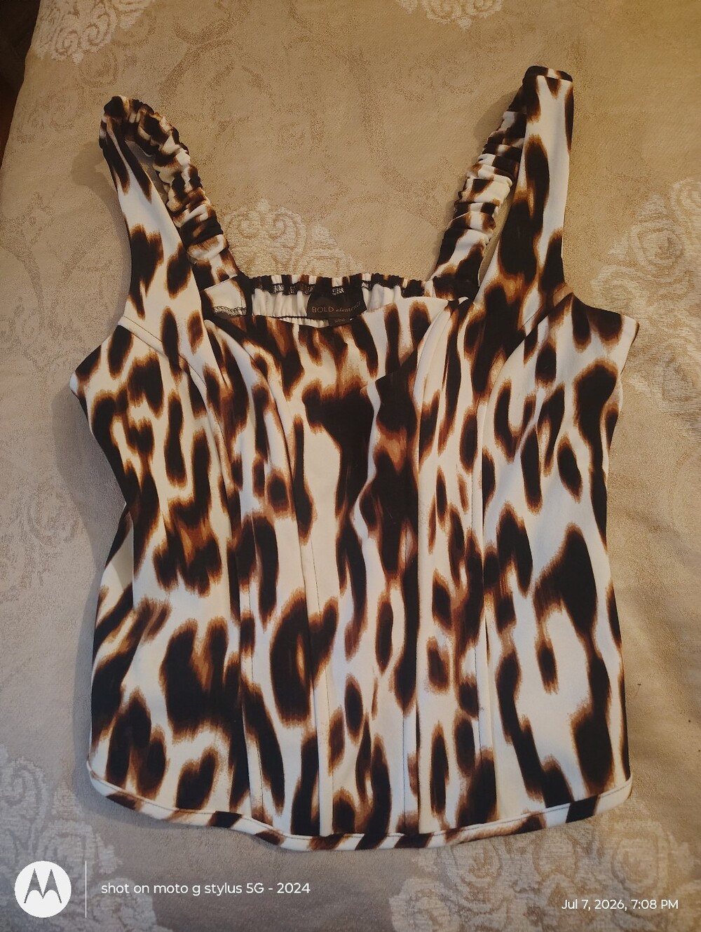 Animal Print Square Neck Women’s Corset Top